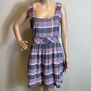 Miss Selfridge sleeveless cotton fit & flare mini dress size 16